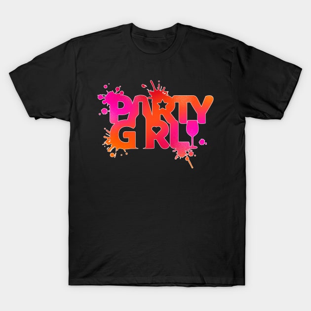 Party Girl typography design T-Shirt by goldengallery